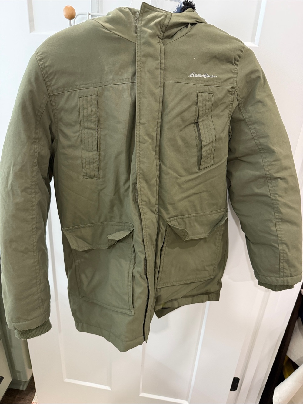 Eddie Bauer Kid’s Hooded Field Jacket in Olive